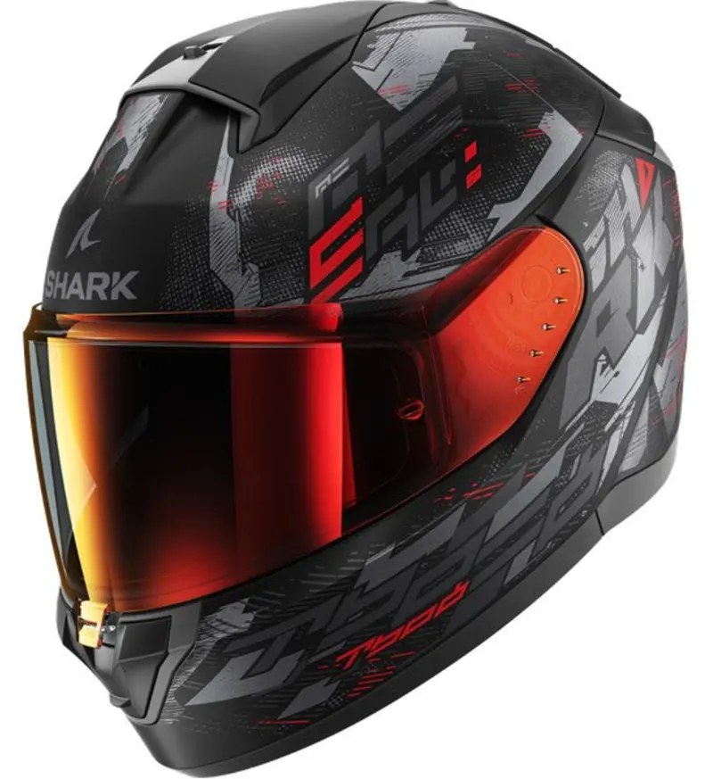 Casco Shark Ridill 2 Molokai Negro/Antacita/Rojo