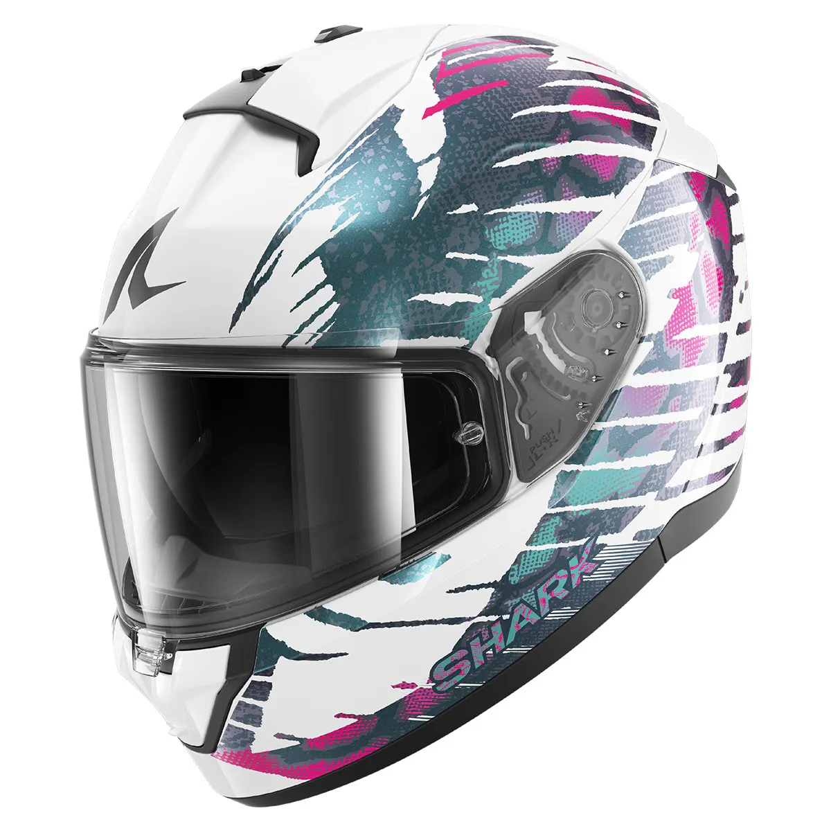 Casco Shark Ridill 2 Reptaia Blanco/Rosa/Azul