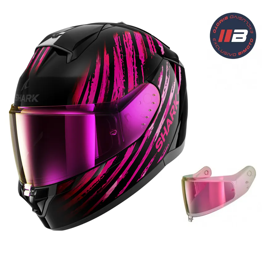 Casco Shark Ridill 2 Assya Violeta + Pantalla Rosa