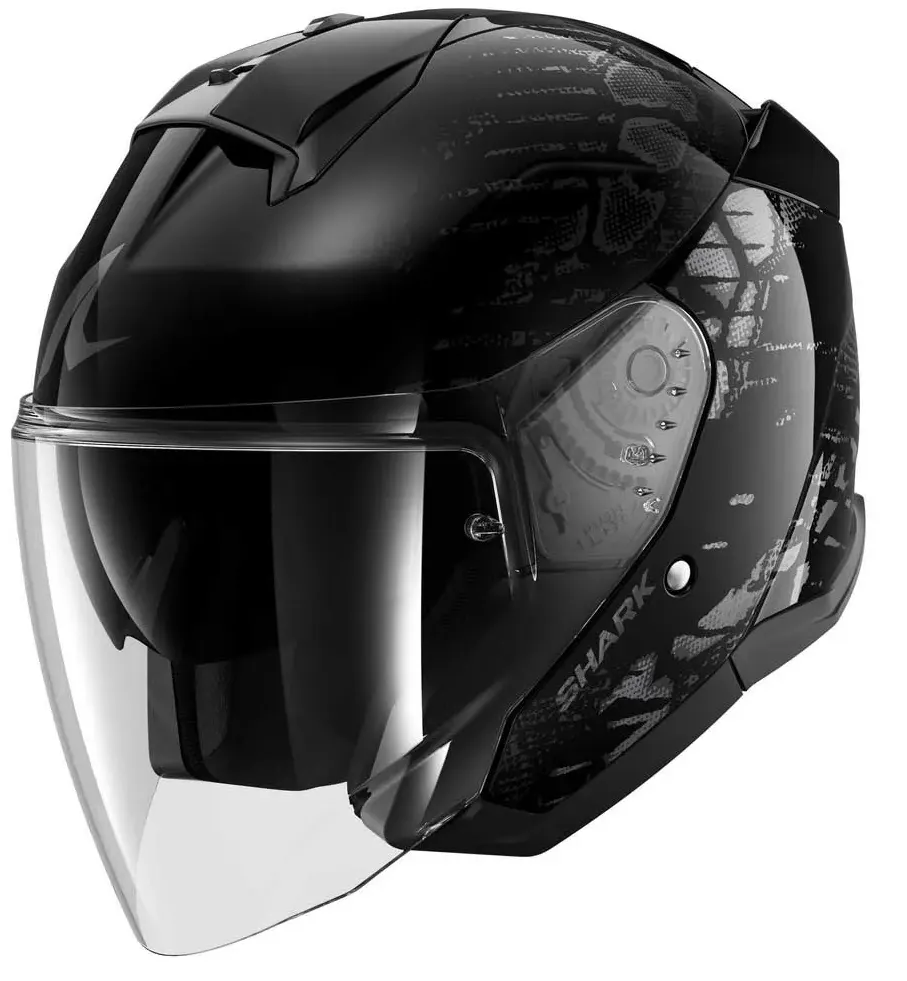 Casco Shark Skwal Jet Reptaia Negro/Antracita