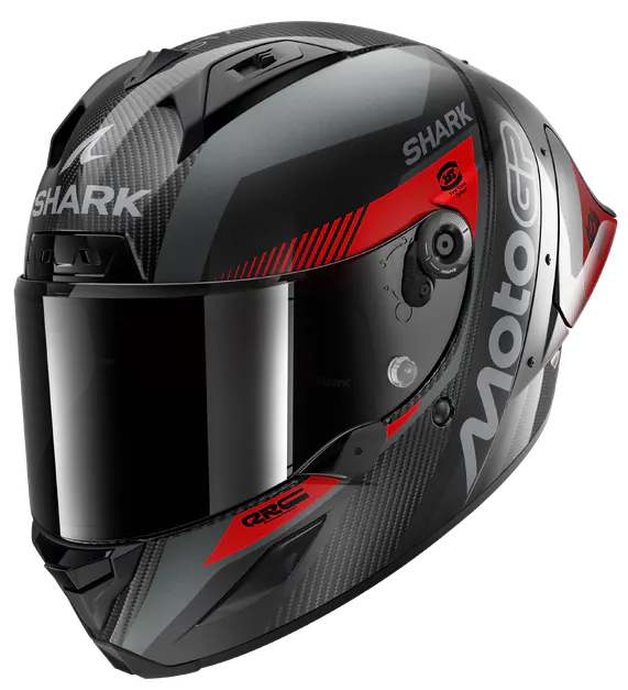 Casco Shark Aeron-GP FIM Racing 2 MotoGP Carbon Rojo/Cromado