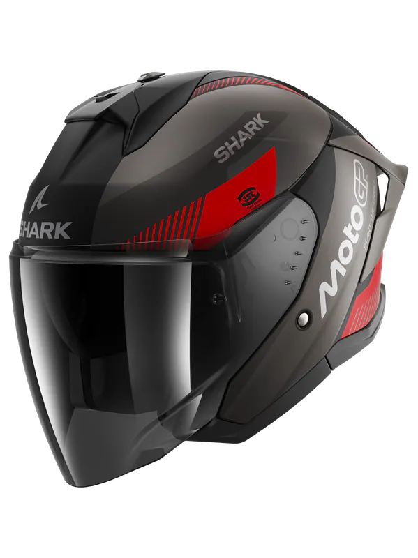 Casco Shark Skwal Jet Moto GP Negro/Antracita/Rojo