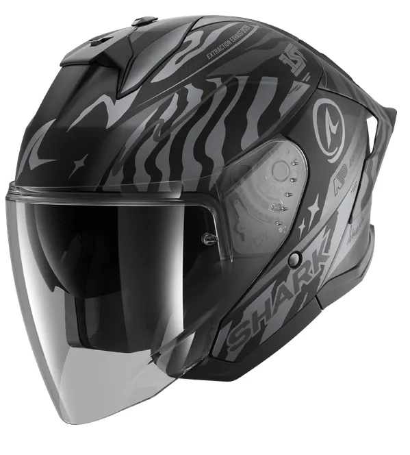 Casco Shark Skwal Jet Cup Speed-Fancy Antracita/Plata