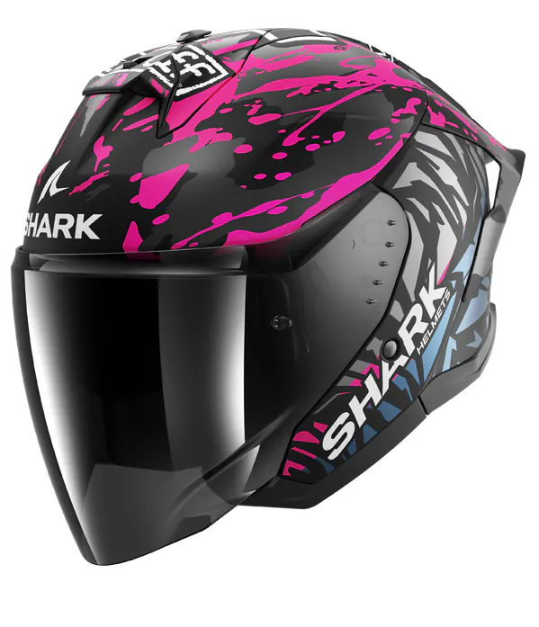 Casco Shark Skwal Jet Cup Replica Redding Negro/Violeta/Azul