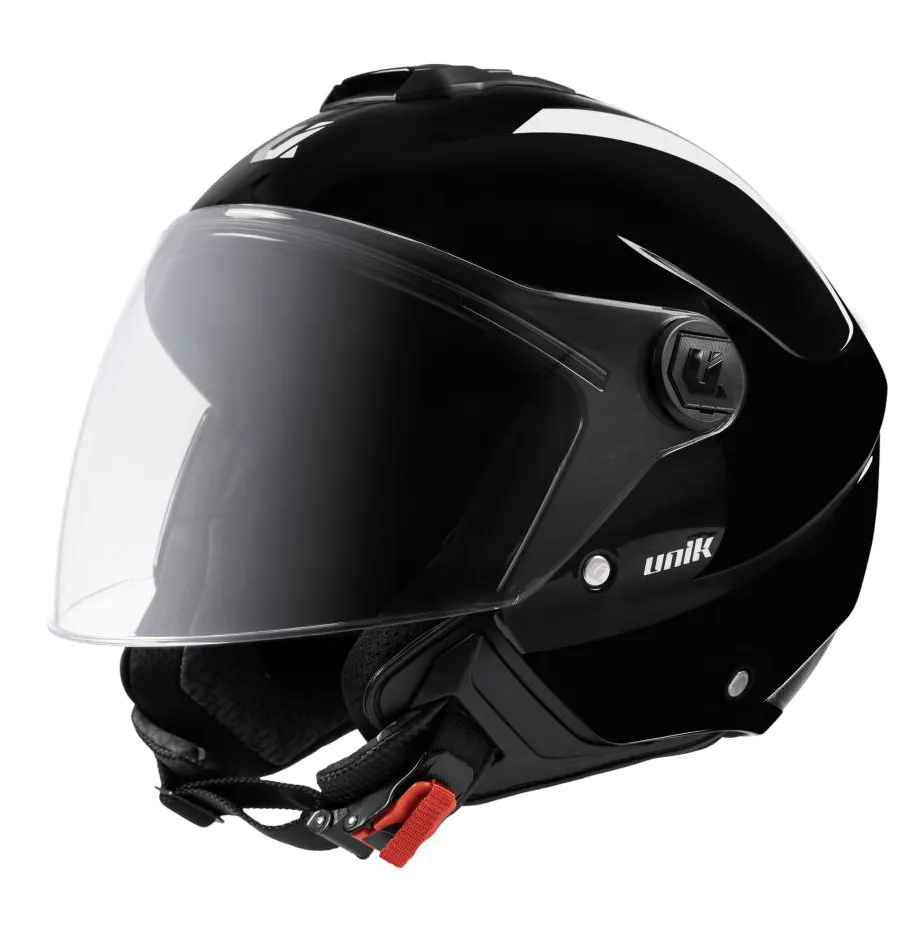 Casco jet Unik Vertex Negro brillo