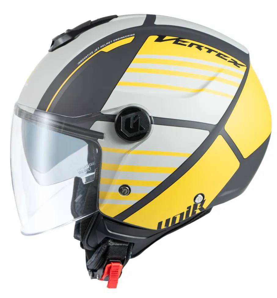 Casco jet Unik Vertex Dv Bricks Amarillo