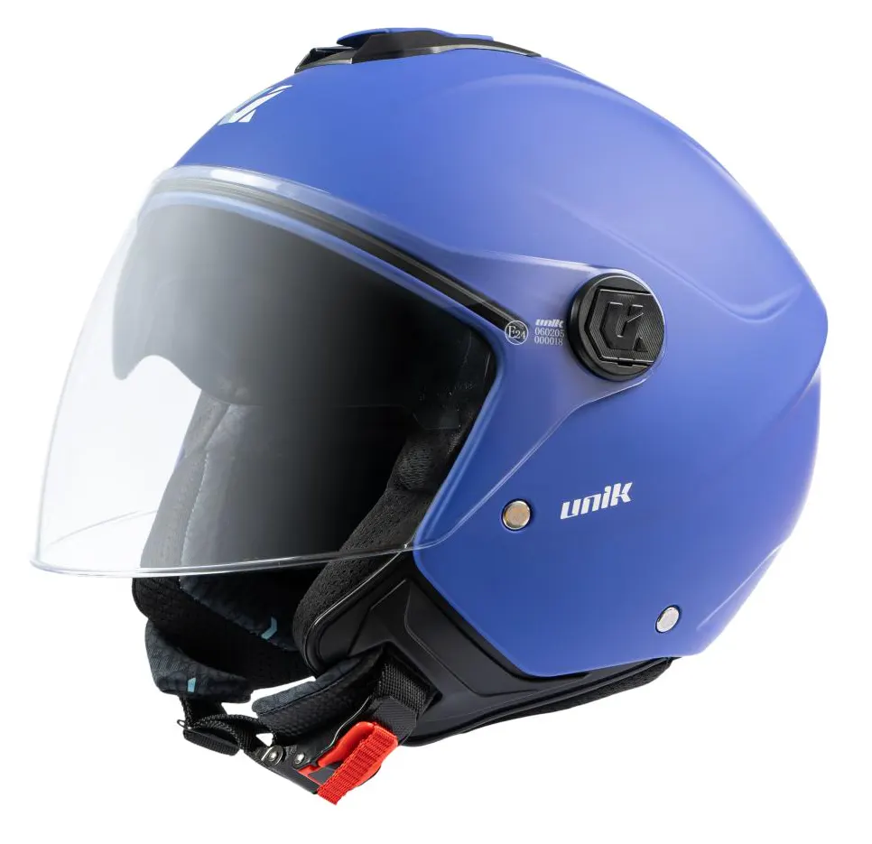 Casco jet Unik Vertex Dv Azul Mate