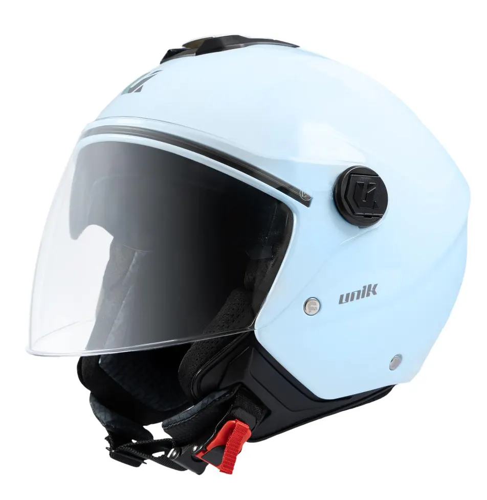Casco jet Unik Vertex Dv Azul claro