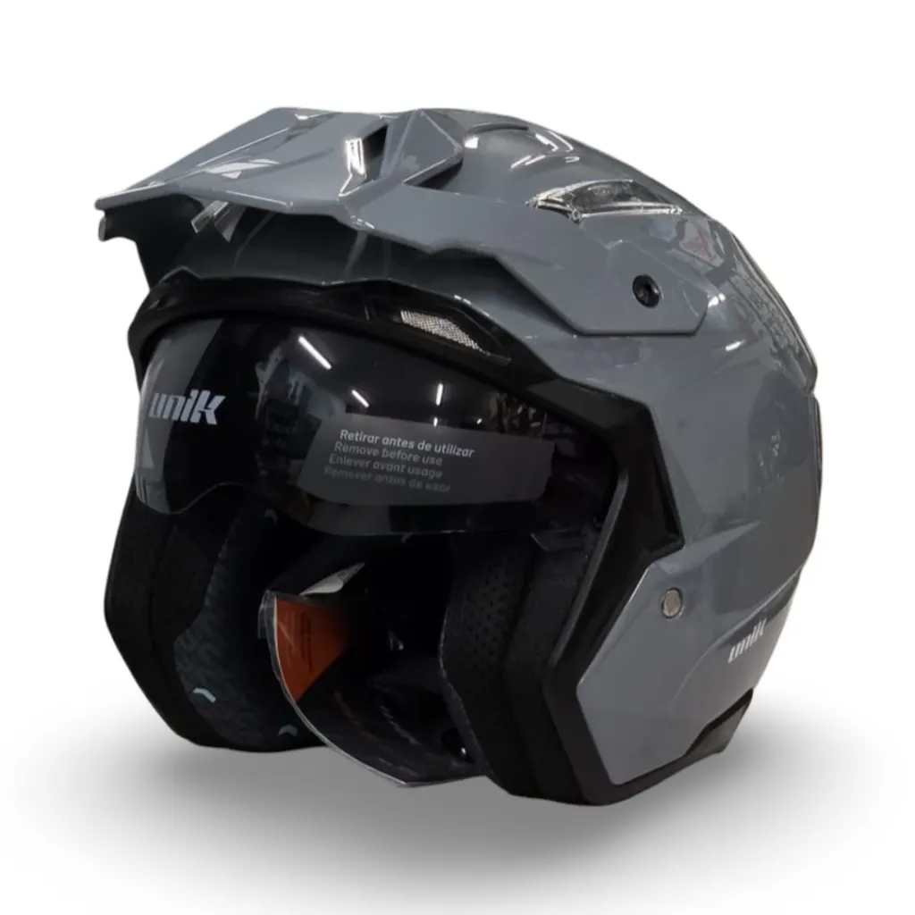Casco Trial Unik Link DV Gris brillo