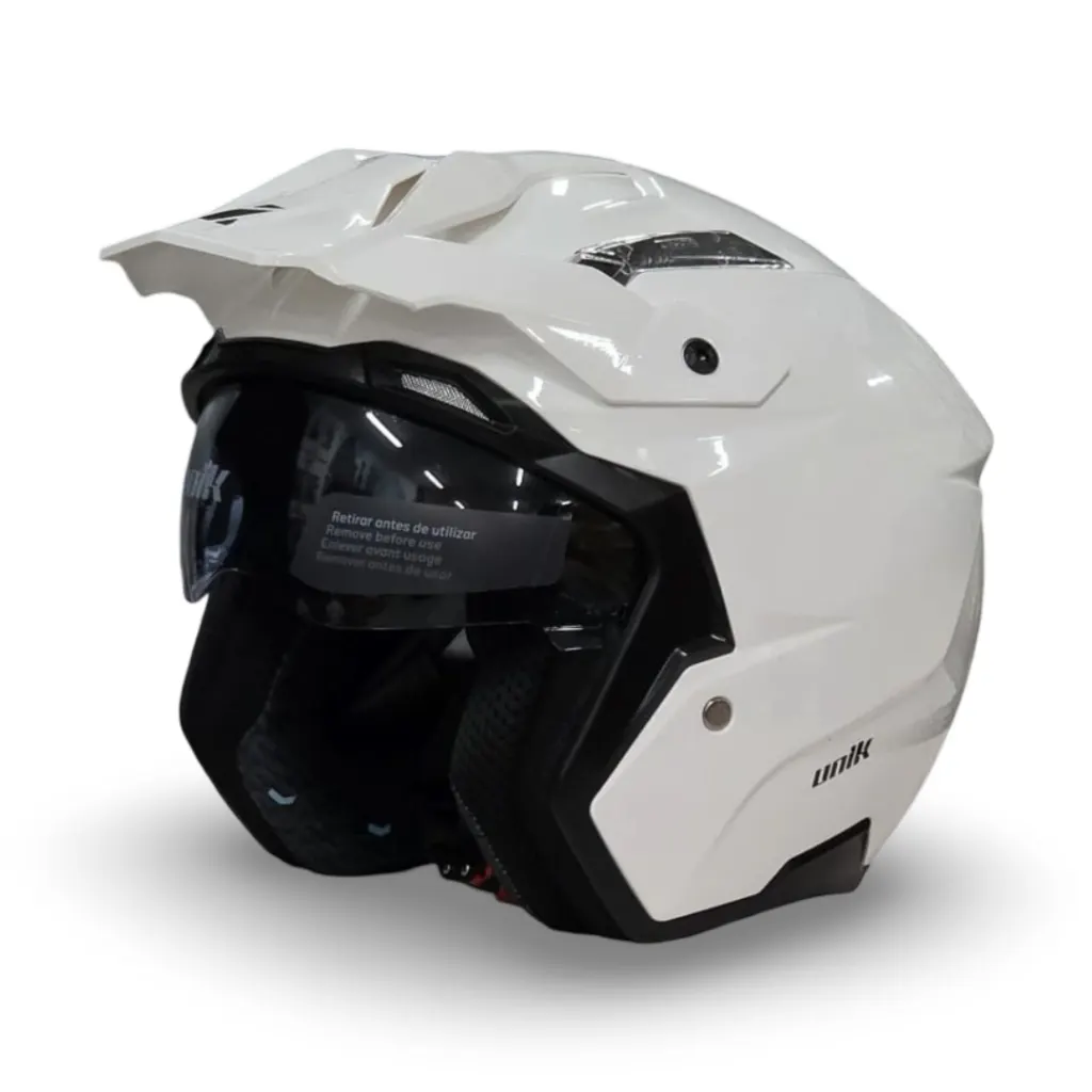 Casco Trial Unik Link DV Blanco brillo