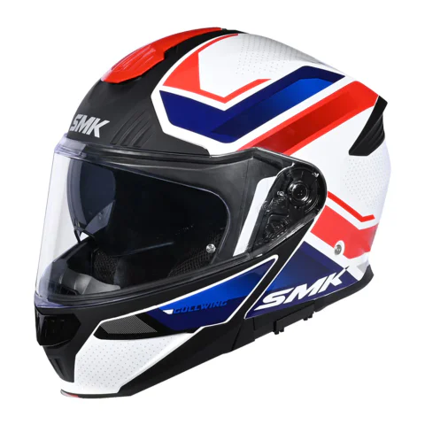 Casco Modular SMK Gullwing Supertour Blanco/Azul/Rojo brillo (GL153)