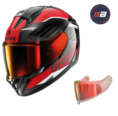 Casco Shark Ridill 2 Bersek Negro/Rojo/Antracita + Pantalla Roja