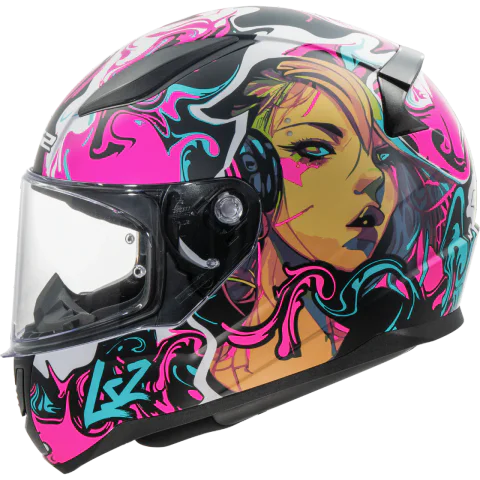 Casco LS2 FF353 RAPID II CYBERG PURPLE CYAN