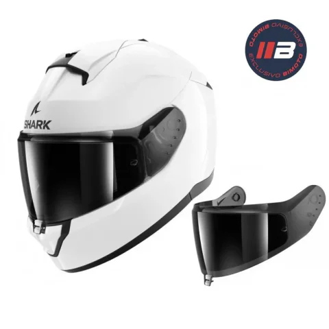 Casco Shark Ridill 2 Blanco brillo + Pantalla Ahumada oscura