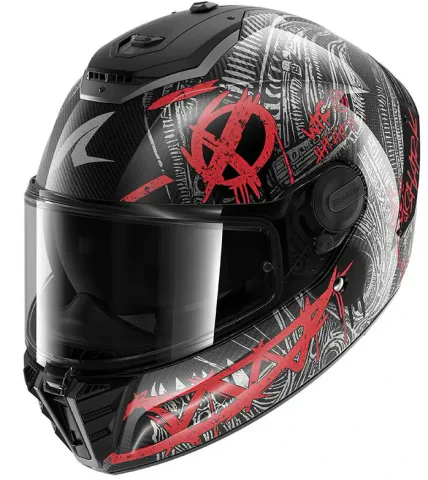 Casco Shark Spartan RS Carbon Shiever Antracita/Rojo