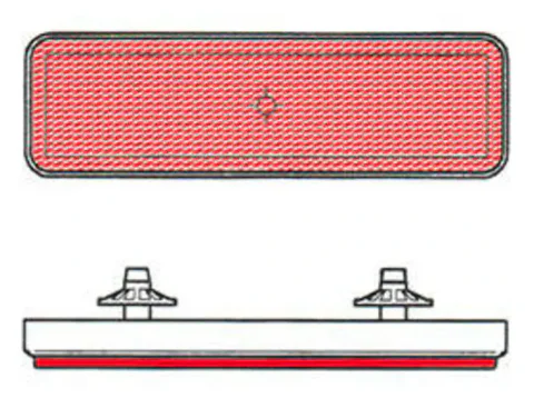 Catadióptrico Rectangular Trasero