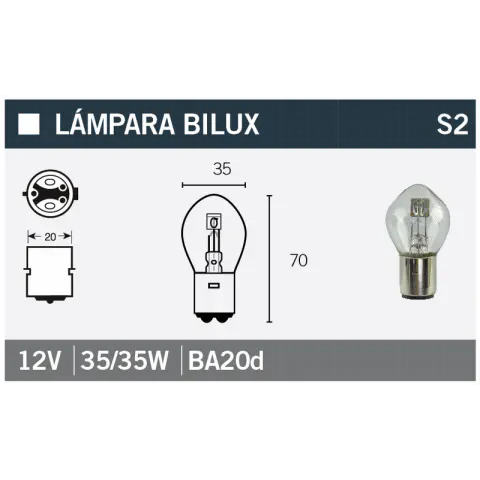 Lámpara Bilux 12V35/35W