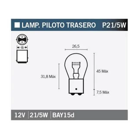 Lámpara Osram 7528 P21/5W