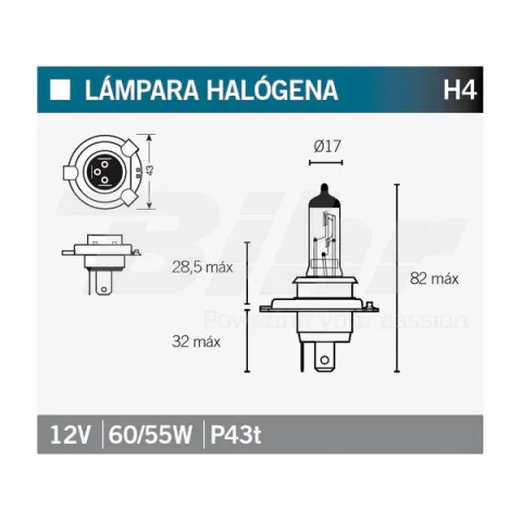 Lámpara Halógena H4
