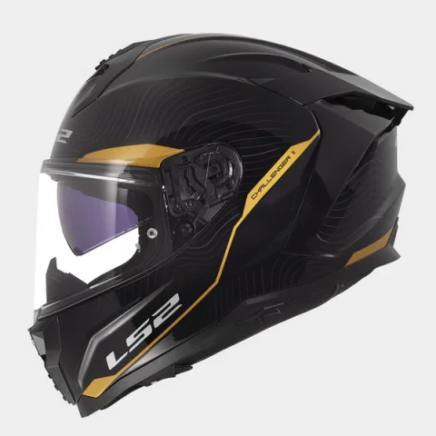 Casco LS2 FF817 Challenger II Essential Negro/Dorado