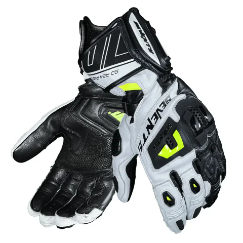 GUANTE SD-R24 PISTA HOMBRE BLANCO/NEGRO/AMARILLO BRILLANTE S
