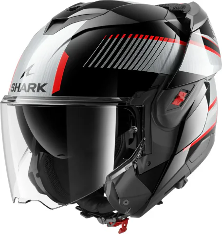 Casco Shark Oxo Sikter Negro/Rojo/Plata