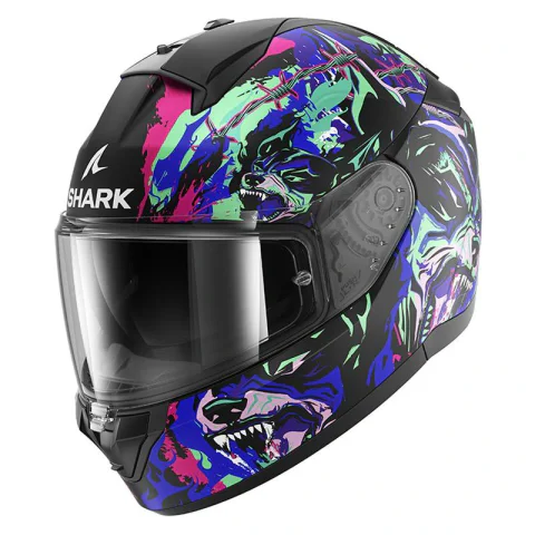 Casco Shark Ridill 2 Racing Beast Negro/Violeta mate