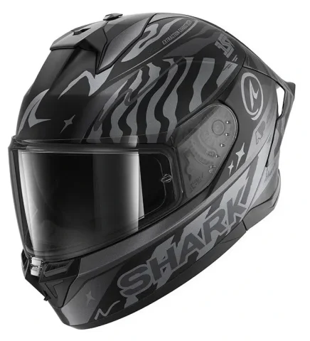 Casco Shark Skwal Cup Speed-Fancy Negro mate/Antracita Plata