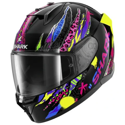 Casco Shark D-Skwal 3 Fawn Negro/Violeta/Amarillo