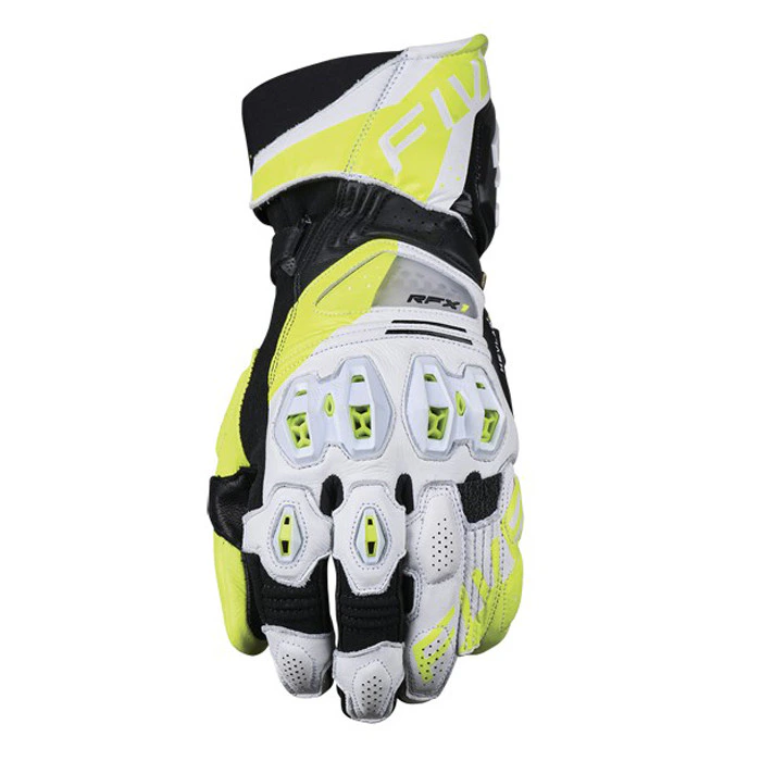 GUANTES FIVE RFX1 EVO BLANCO / AMARILLO FLUOR