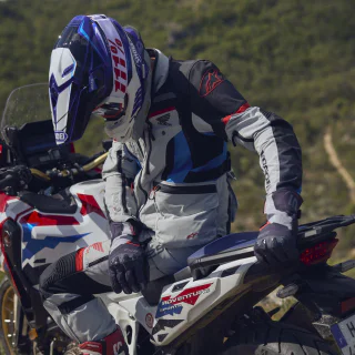 GUANTES FIVE TFX2 EVO WP+ AZUL / GRIS / ROJO 8