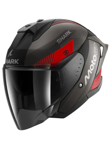 Casco Shark Skwal Jet Moto GP Negro/Antracita/Rojo