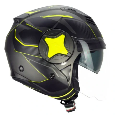Casco jet CGM 169A ILLI Negro/Amarillo