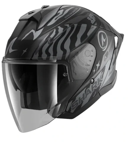Casco Shark Skwal Jet Cup Speed-Fancy Antracita/Plata