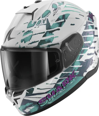 Casco Shark D-Skwal 3 Reptaia Blanco/Rosa/Azul