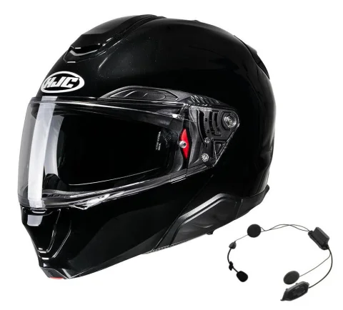Casco HJC RPHA 91 Negro brillo + Intercomunicador Cardo HJC-Spirit