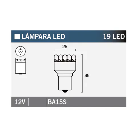 Lámpara 19 Led BA15S