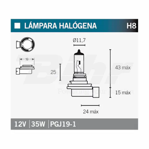 Lámpara Halógena H8