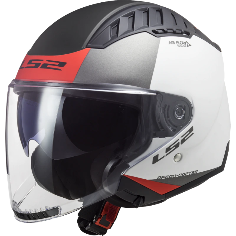 Casco LS2 OF600 Copter II Urbane Blanco/Rojo mate