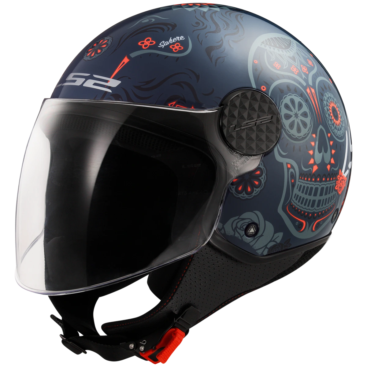 Casco LS2 OF558 SPHERE II MAXCA GL COBALT ORANGE